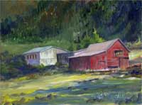 Mountain Barns - oil on canvas - PRints and Giclee