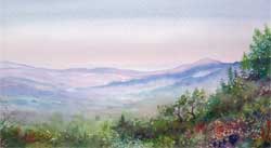 View from Mt Pisgah Watercolor Art