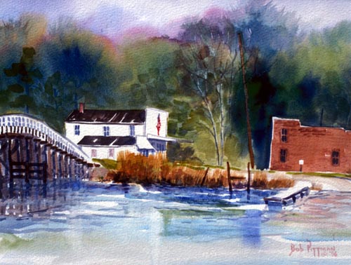 Historic Williamsburg VA print Bob Pittman Art - Painting, Watercolor, Oil, acrylic, Eastern NC, North Carolina, rural landscapes, Barns, tobacco, Fine Art Prints.