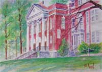 Grainger NC - Highshool Watercolor Print Eastern North Carolina Rural - Bob Pittman Art