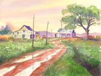 Watermelon Patch - Barns in Eastern North Carolina - Watercolor