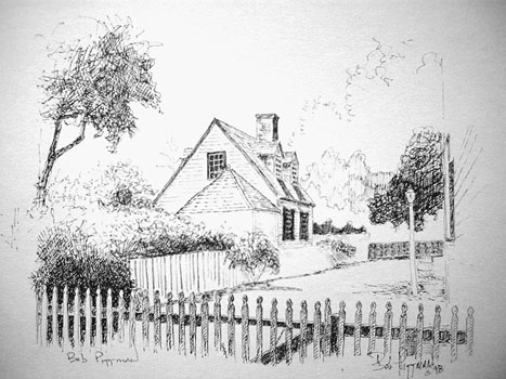 Historic Williamsburg VA print Bob Pittman Art - Painting, Watercolor, Oil, acrylic, Eastern NC, North Carolina, rural landscapes, Barns, tobacco, Fine Art Prints.